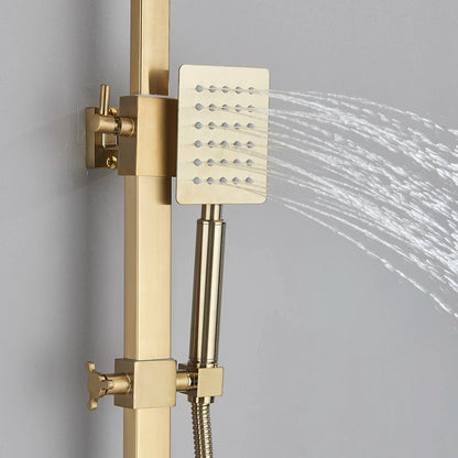 Golden Shower Faucet Rainfall 3/4-Way Bathtub Tap Bathroom