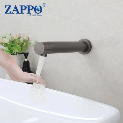 Zappo Matte Black Bathroom Faucet Wall Mount Sensor
