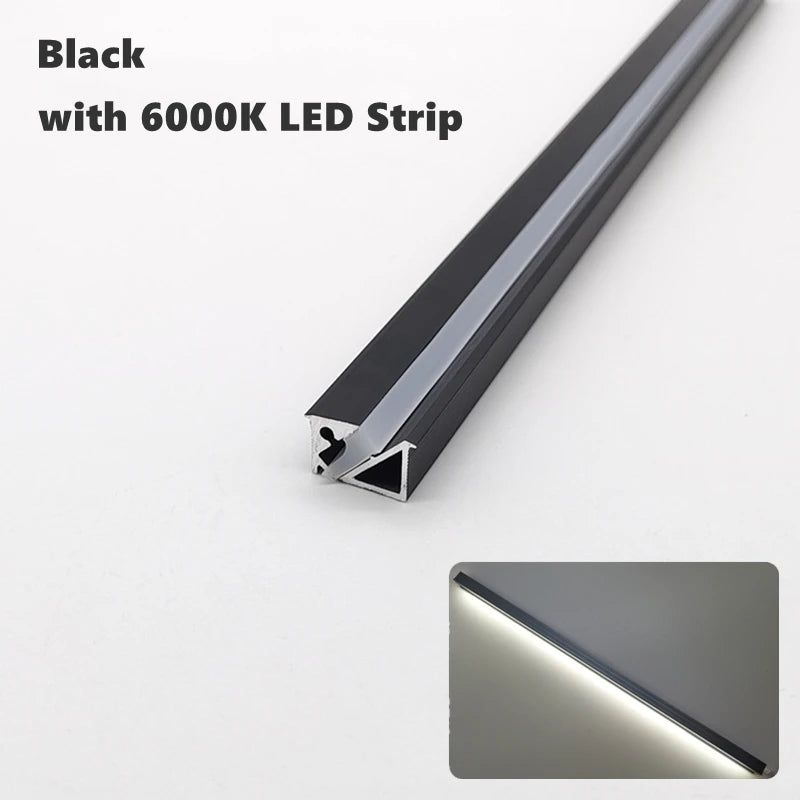 Ultra-Thin Hidden Recessed Cabinet Bar Light 45 Degree