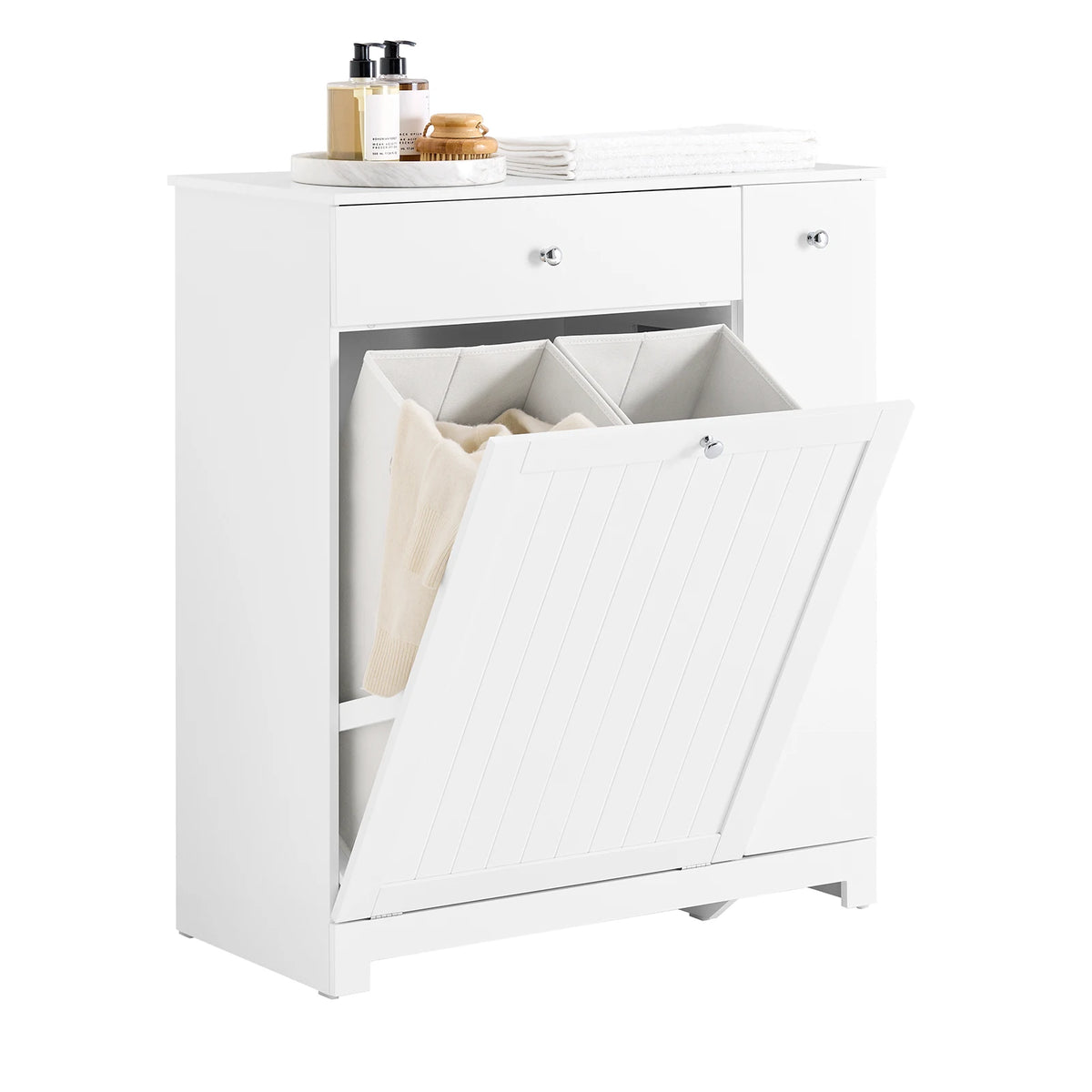 Sobuy Bzr214-W Bathroom Cabinet Laundry Collector Drawer Baskets