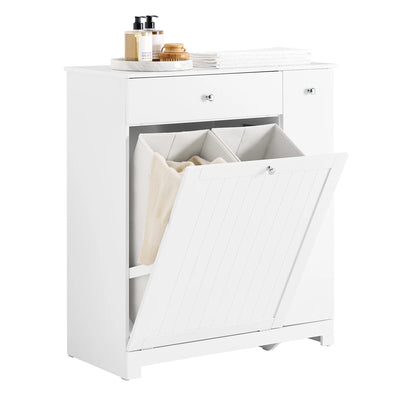 Sobuy Bzr214-W Bathroom Cabinet Laundry Collector Drawer Baskets