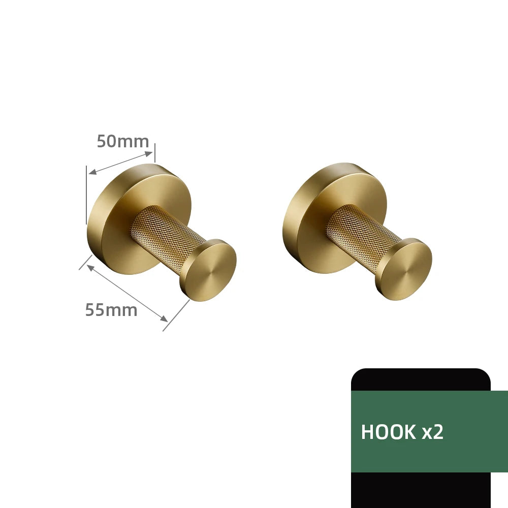 Gold Bathroom Towel Bar Bath Robe Hook Brass