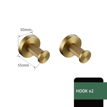 Gold Bathroom Towel Bar Bath Robe Hook Brass