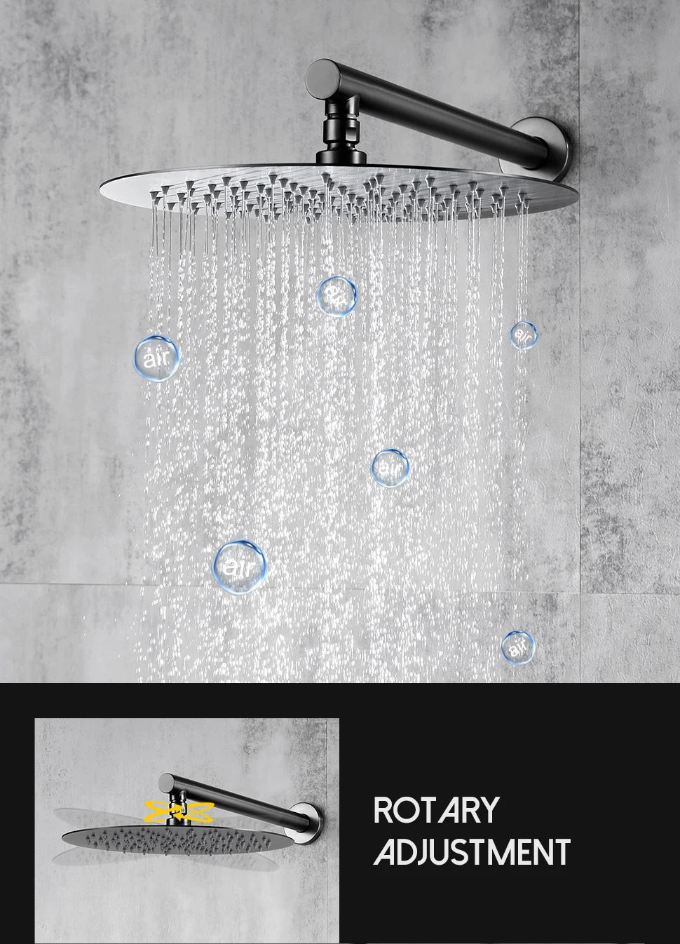 Bathroom Faucet Gunmetal Shower Faucet Wall Mounted 8/10/12