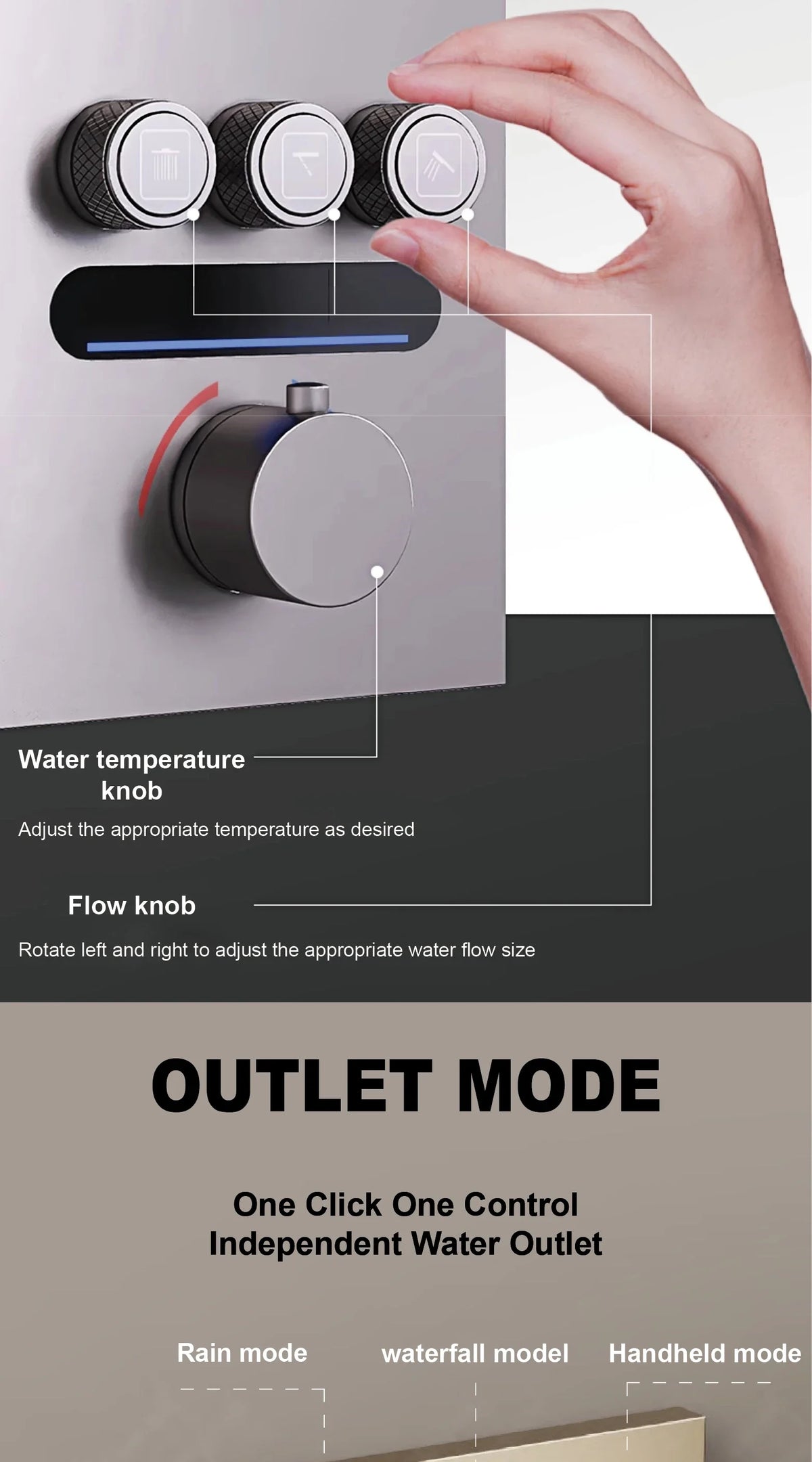Luxury Brass Brushed Gold Led Digital Display Constant