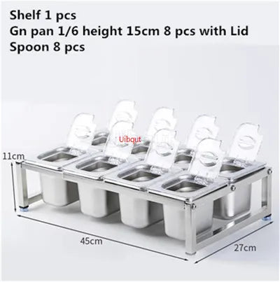 Stainless Steel Transparent Gn Pans Visible Food Exhibition