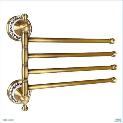 Zgrk Antique Bathroom Carved Brass Hardware Wall Mounted