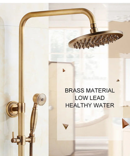Bathroom Rain Shower Antique Bronze Wall Mounted Bath