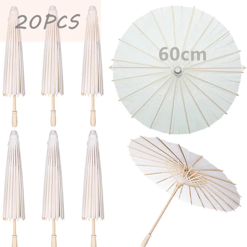 White Paper Parasol Wedding Photo Cosplay Prop Diy
