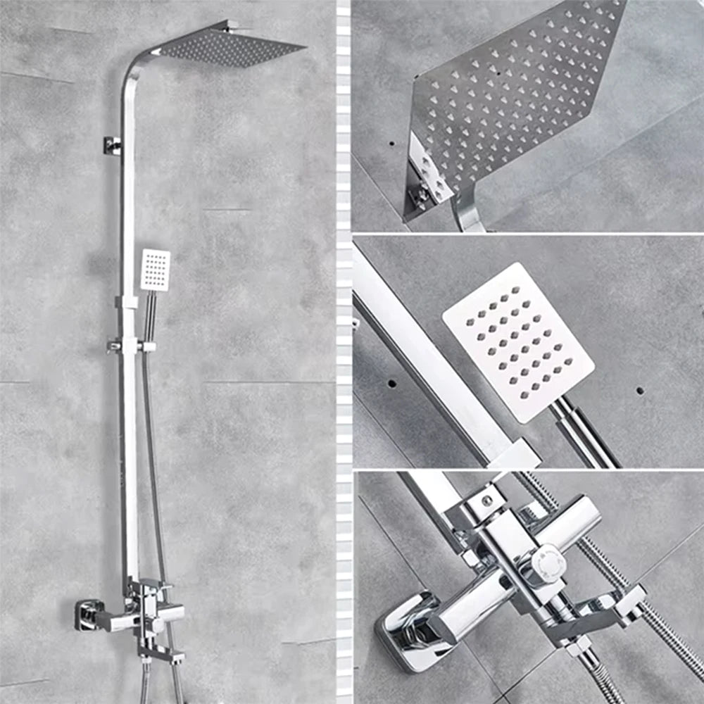 Black Luxury Bathroom Shower Faucet Wall Mounted Swivel