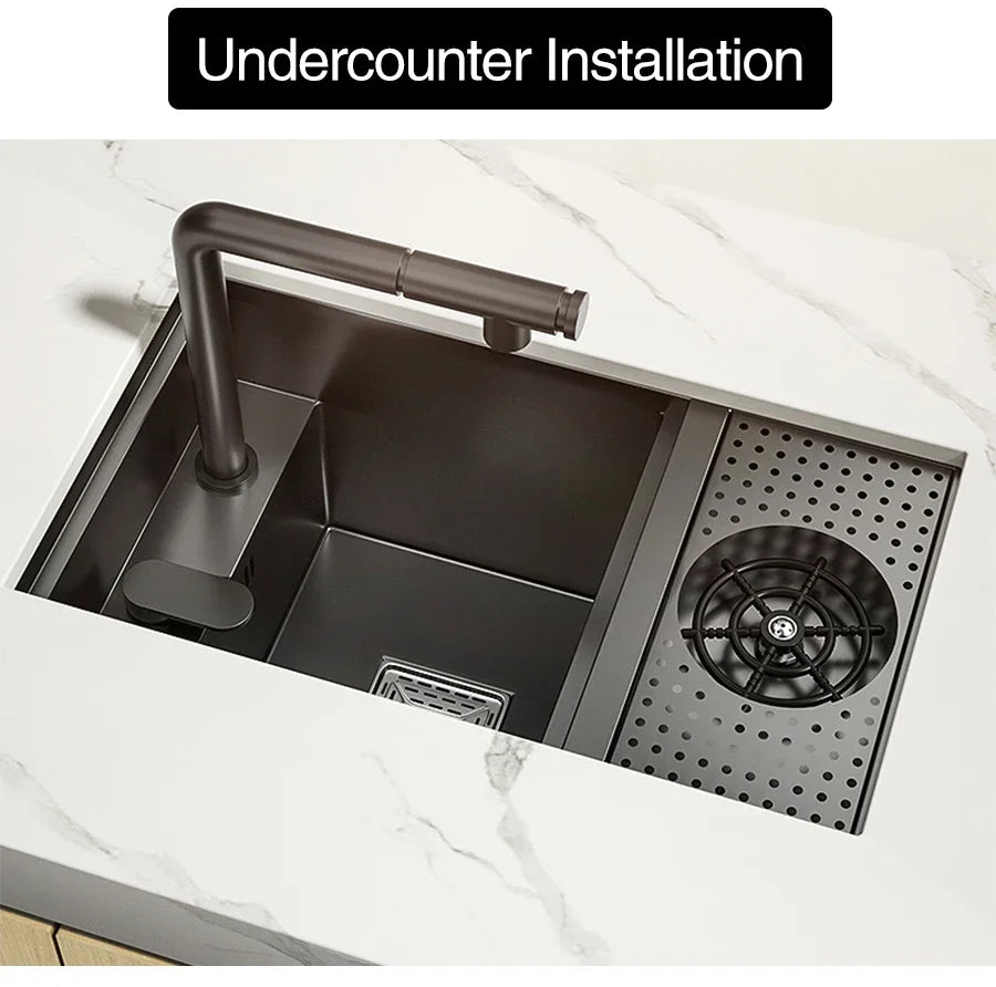 Asras Nano Black Small Size Sink Cup Washer