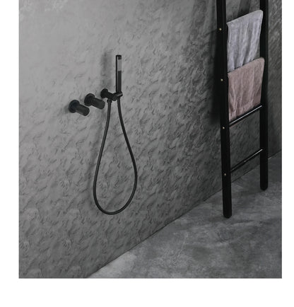 Modern Brass 2-Function Shower System Wall-Embedded Chrome Finish
