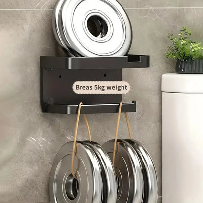 No Drill Toilet Paper Holder Wall Mounted Shelf