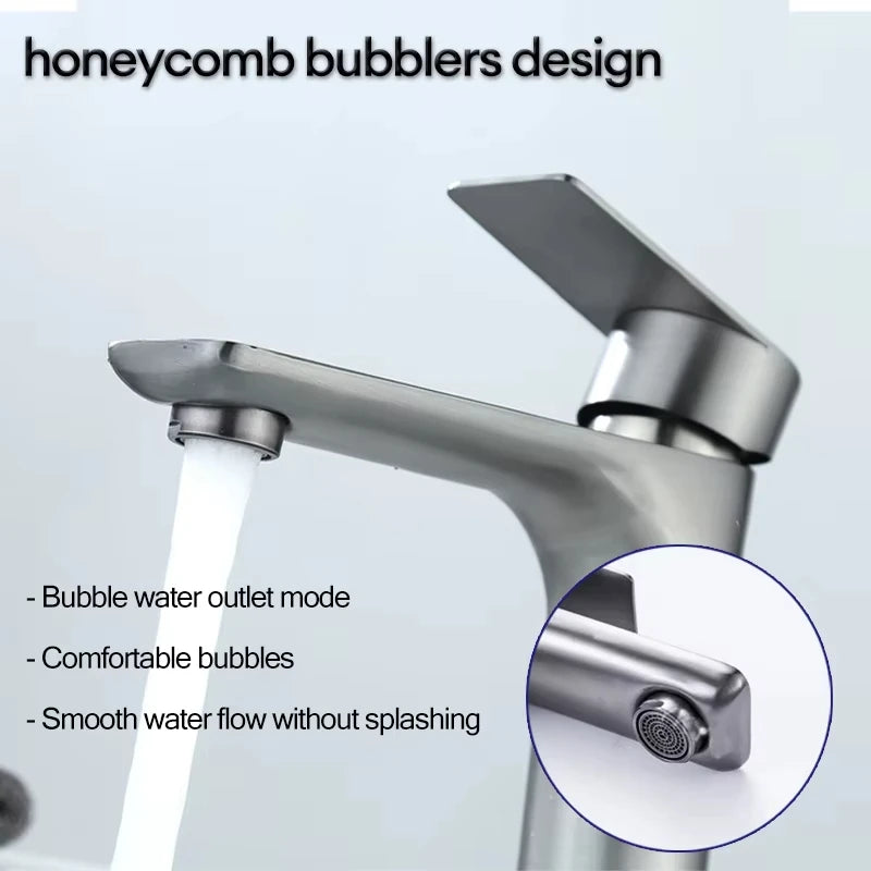 Brushed/Gray Bathroom Sink Faucet Cold Mixer Faucet Countertop