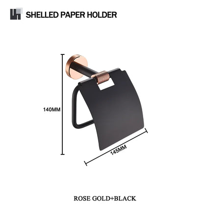 Rose Gold &Black Wall Mount Shelf Toilet Bath