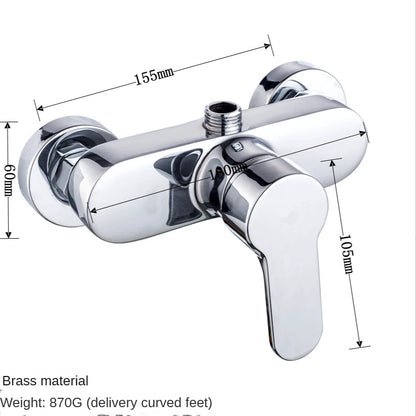 Brass Shower Faucet Mixer Valve Shower Head Hidden