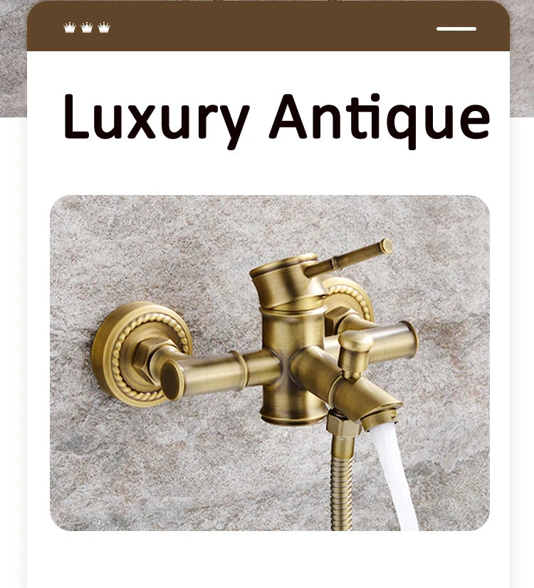 Antique Bathroom Shower Faucet Cold Bathtub Mixer Crane