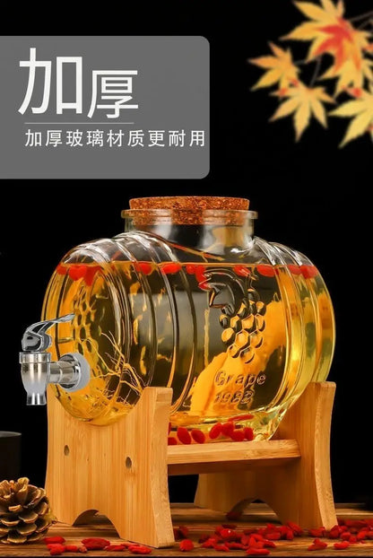 Special Glass Wine Bottle Faucet Fruit Wine Ginseng