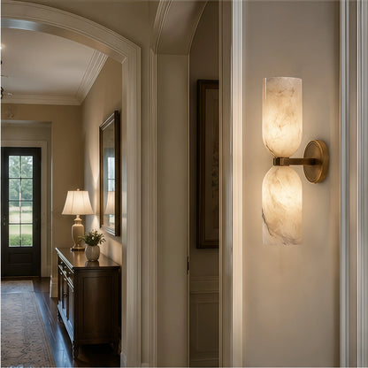 Brass Marble Wall Light Alabaster Wall Sconce Led