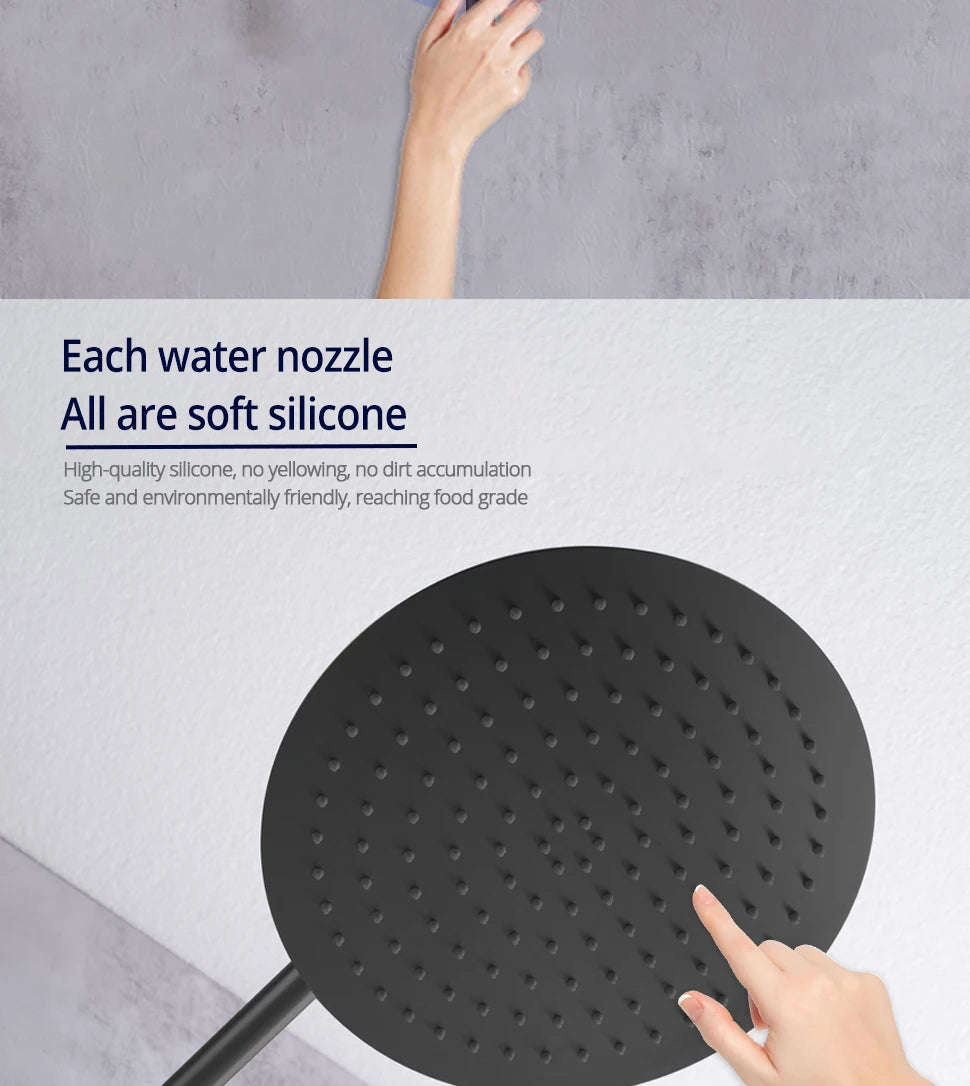 10 Inch Gunmetal Shower System Function Shower Faucet