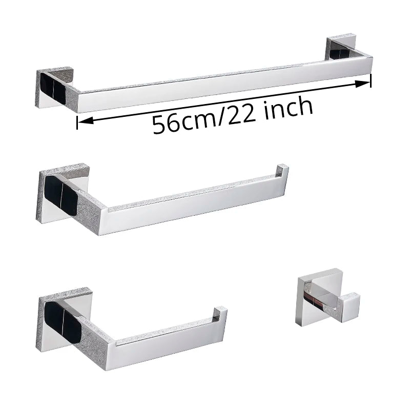 Bathroom Hardware Chrome Robe Hook Towel Rail Bar