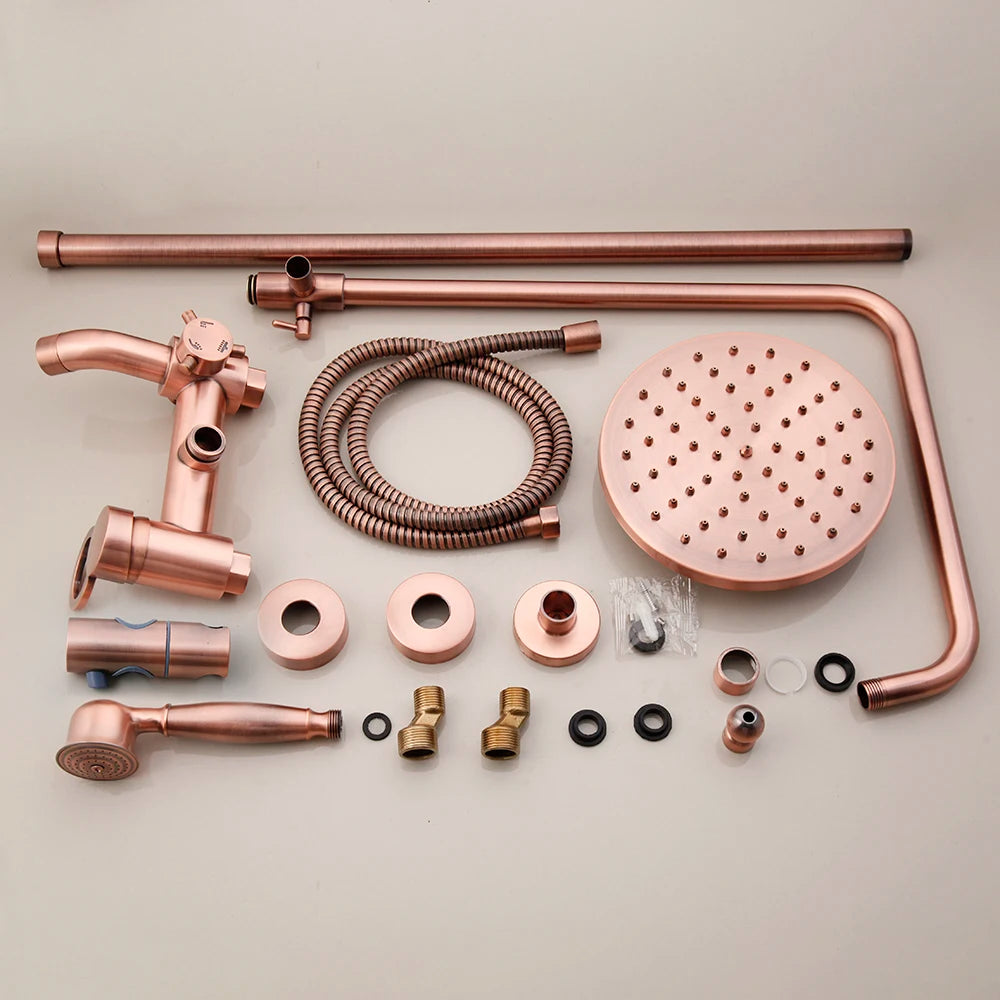 Kemaidi Antique Copper Bathroom Shower Rainfall Bath Shower
