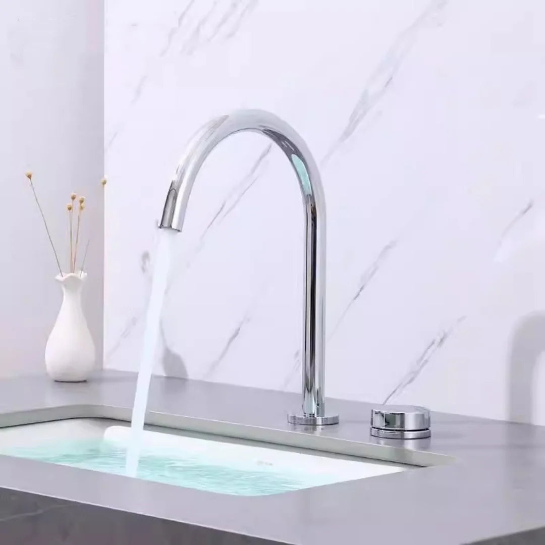 Brushed Gold Basin Faucet Nickel Sink Faucet Two