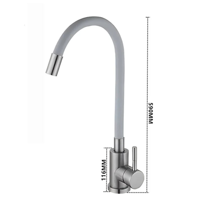 Rotatable Universal Bending Sink Cold Dual-Use Faucet 304