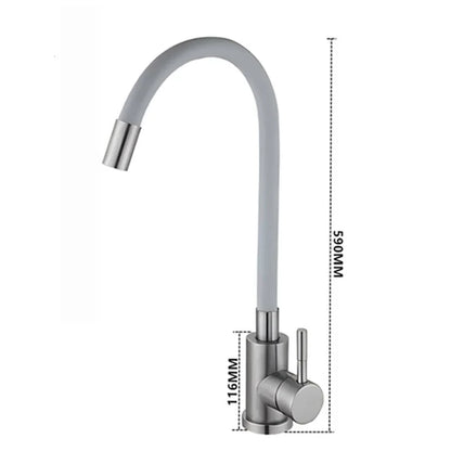 Rotatable Universal Bending Sink Cold Dual-Use Faucet 304