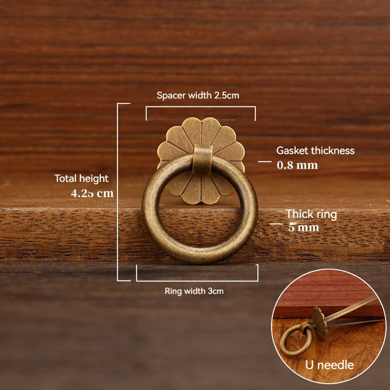 Chinese Medicine Cabinet Circular Ring Tea Can Pull