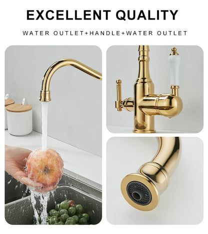 Antique Brass Faucets 360 Rotate Swivel Faucet Cold