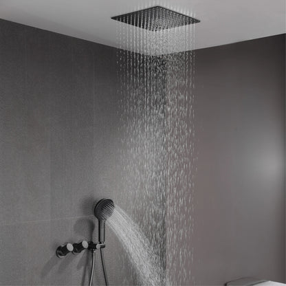 Aitana Minimalist Gun Grey Brass Ceiling Shower System
