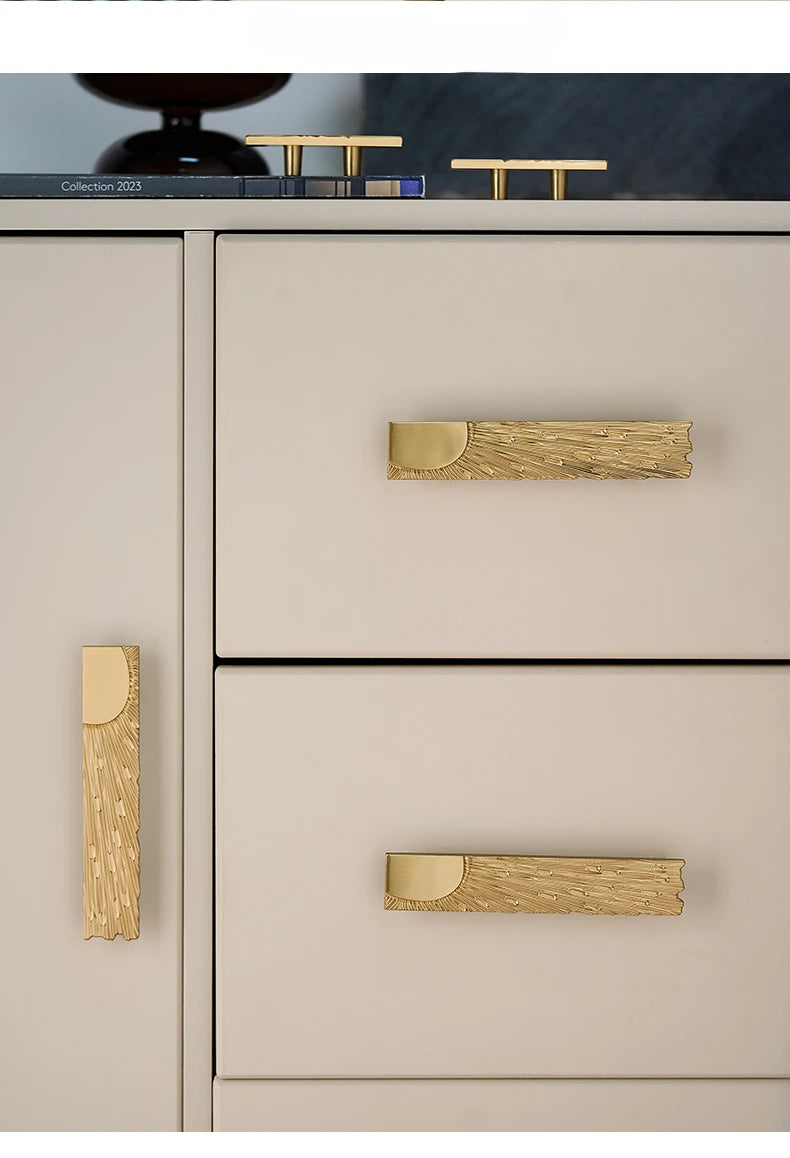 Unique Lines Satin Brass Handle Closet Wardrobe Door