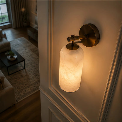 Brass Marble Wall Light Alabaster Wall Sconce Led