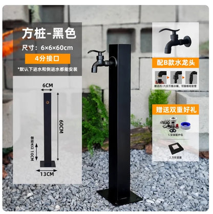 Garden Irrigation All-Copper Faucet 304 Stainless Steel Square