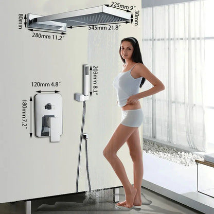 Monite Golden Plated Bathroom Shower Rainfall Head Shower