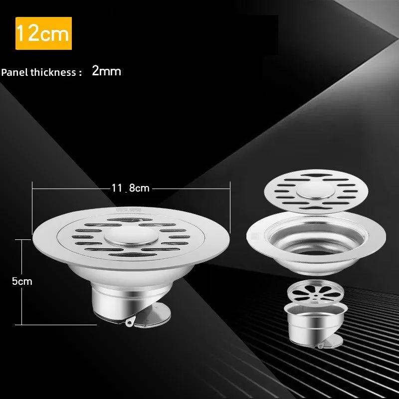 Stainless Steel Floor Drains Shower Anti-Odor Drainer Bathtub