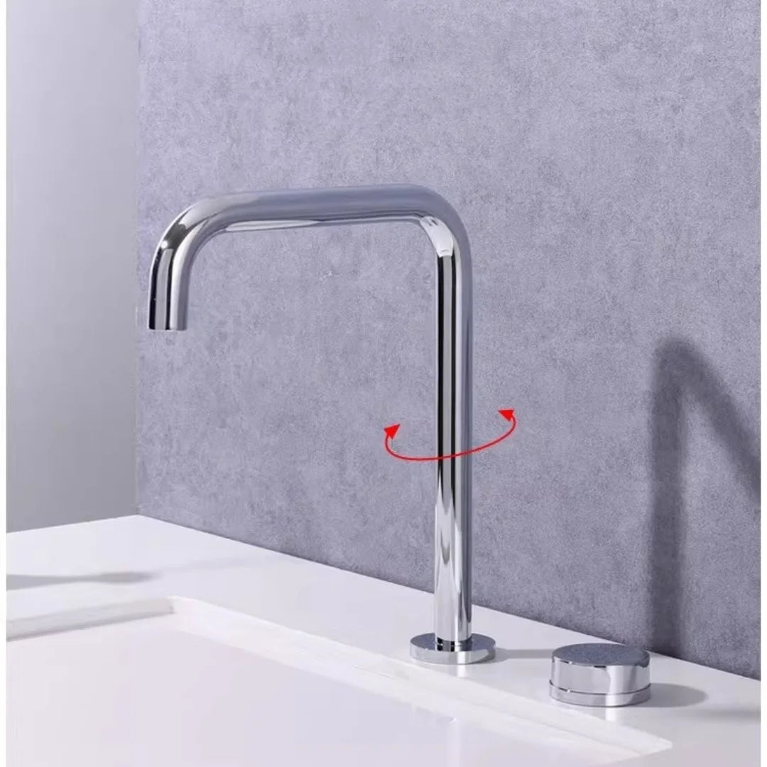 Brushed Gold Basin Faucet Nickel Sink Faucet Two