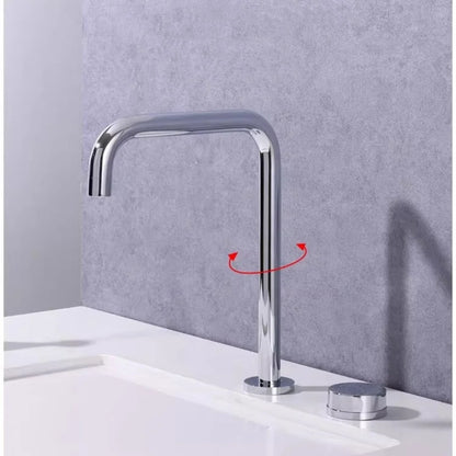 Brushed Gold Basin Faucet Nickel Sink Faucet Two
