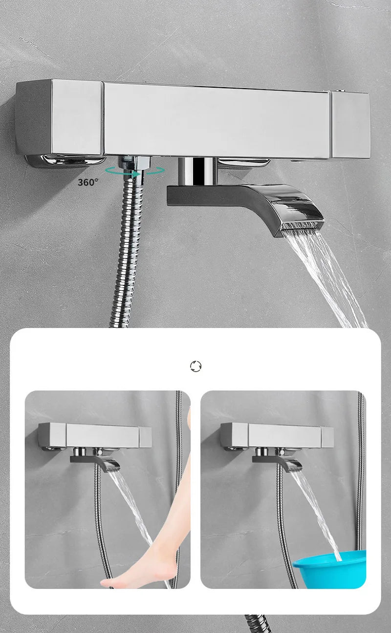 Thermostatic Faucet Bathtub Shower Faucet Wall Mounted