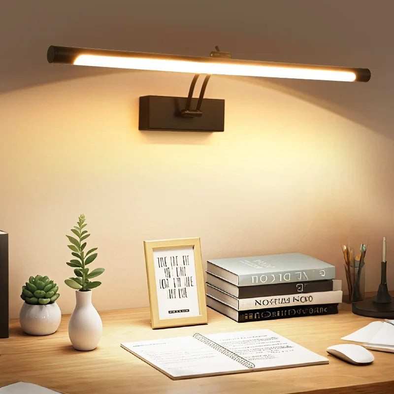 Modern Led Mirror Light Minimalist Black Metal Adjustable
