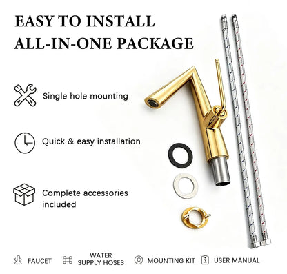 Solid Brass Basin Faucet Deck Mounted Bathroom Faucet