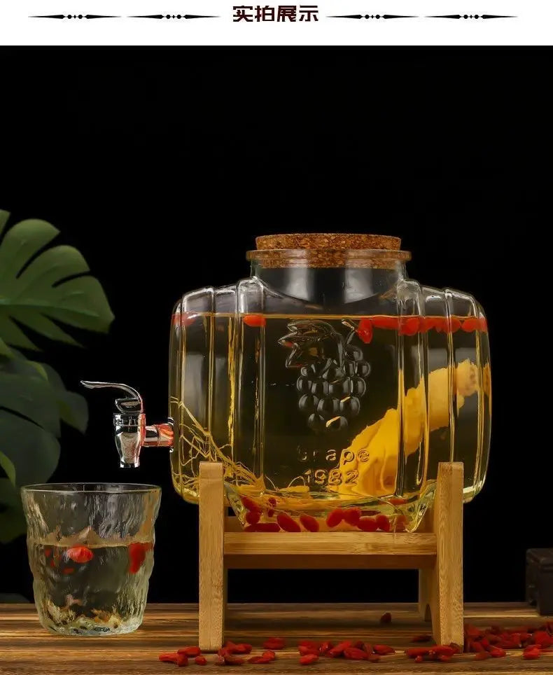 Special Glass Wine Bottle Faucet Fruit Wine Ginseng