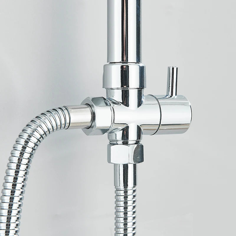 Chrome Simple Rainfall Shower Faucet High Pressure Stainless