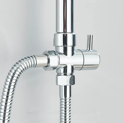 Chrome Simple Rainfall Shower Faucet High Pressure Stainless