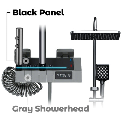 Digital Display Shower Faucet Modern Style Rainfall Bathroom