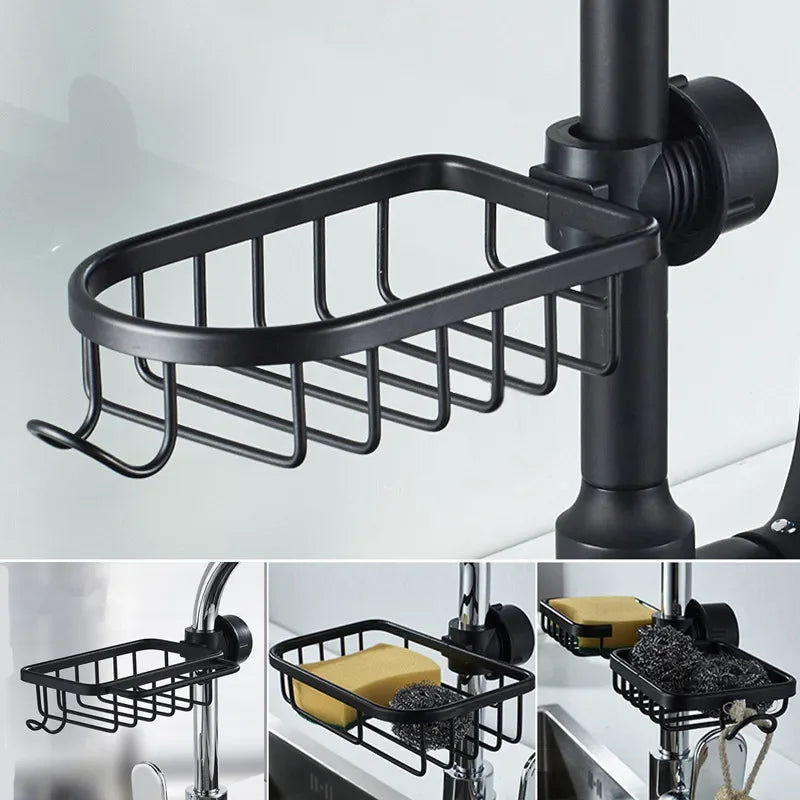 Sink Faucet Shelf Bathroom Shelf Soap Sponge Drain