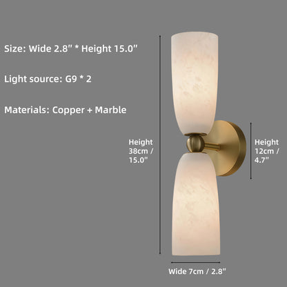 Brass Marble Wall Light Alabaster Wall Sconce Led