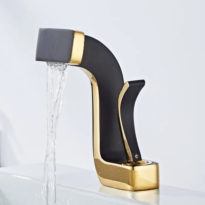 Bathroom Faucet Brass Gold White Bathroom Basin Faucet