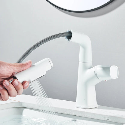 Bathroom Sink Faucet Lift Up Down Stream Sprayer